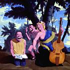 Yue Minjun Paintings - the exercise by Yue Minjun